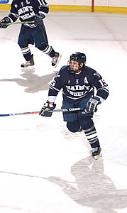 St. Anselm's forward Andrew Gartman leads the Hawks in goals