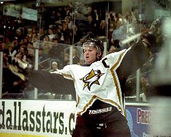 Tom Train celebrates as a member of the NAHL's Texas Tornado (photo: Texas Tornado).