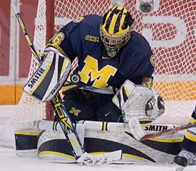 Michigan has gotten a strong performance from netminder Billy Sauer in the second half of the season.