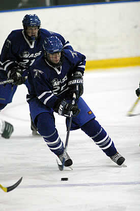 Captain Andrew Ward leads a young and excited Beacons team to Bowdoin for opening night.