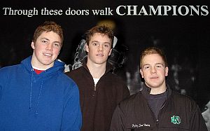 The Fighting Sioux's DOT Line is (from left) T.J. Oshie, Jonathan Toews and Ryan Duncan (photo: Patrick C. Miller).