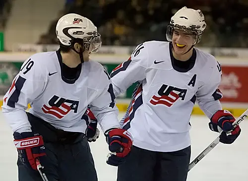 Team USA celebrates Chris Summers' first goal of the game. (photo: Melissa Wade)