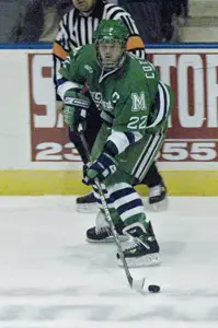 Mercyhurst captain Ben Cottreau scored Mercyhurst's third goal of the game.
