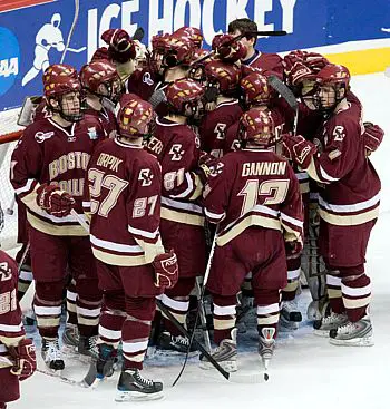 Boston College was too much for Jean-Philippe Lamoureux and North Dakota Thursday night (photo: Melissa Wade).