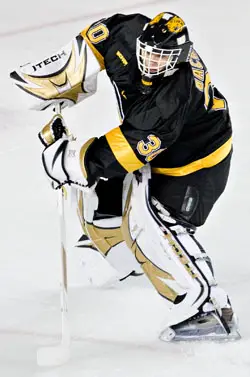 It goes without saying that Colorado College netminder Richard Bachman will be a rookie to watch this weekend (photo: Melissa Wade).