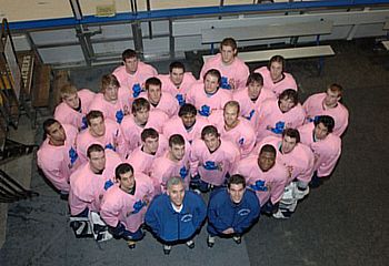 Proceeds from the auction of Fredonia's commemorative pink jerseys go to benefit the American Cancer Society.
