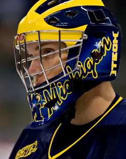 Billy Sauer's breakout season has been key in Michigan's Frozen Four berth (photo: Melissa Wade.)