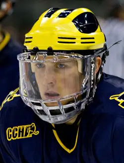 Carl Hagelin has 47 points in 43 games for Michigan (photo: Melissa Wade).