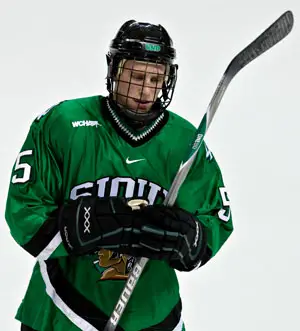 Chay Genoway was named a third-team All-WCHA selection last season despite appearing in only nine games (photo: Melissa Wade).