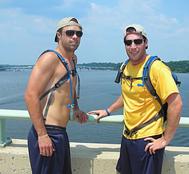 Carson Strang and Dan Tatar take a break in Annapolis, Md.
