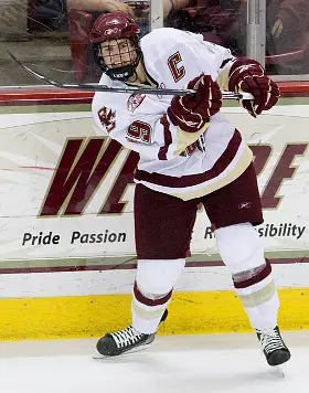 For Brock Bradford and the defending national champion Eagles, the path to the NCAA tournament doesn't have to run through the Hockey East playoff title.