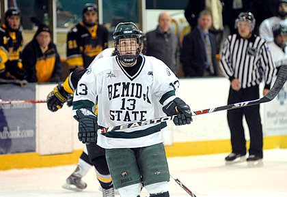 Tyler Scofield starred for Bemidji State in the Beavers' sweep of WCHA foe Michigan Tech (photo: BSU photo services).