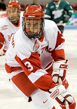 Kevin Shattenkirk provides an offensive spark from the Boston University blueline (photo: Melissa Wade).