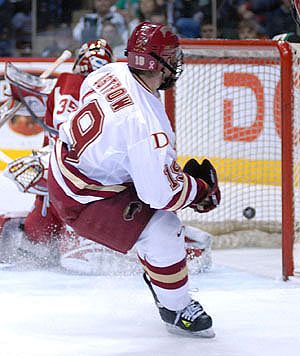 Denver's Kyle Ostrow scores the game's second  goal (photo: Jason Waldowski).