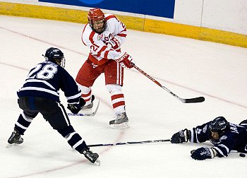 Jason Lawrence's winning goal slips underneath Kevin Kapstad's arm on the way to the net (photo: Melissa Wade).