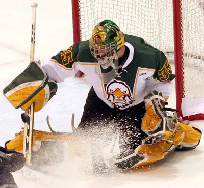 Todd Sheridan has been a key reason why Brockport fans are excited about their hockey team (photo: Michael Pratt, MLPhoto).
