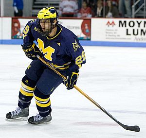 Louie Caporusso is among the Wolverines keeping the team loose off the ice and productive on it (photo: Melissa Wade).