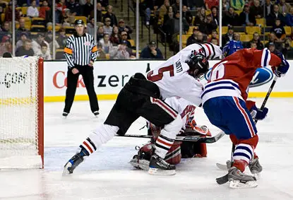 Chris Auger nets the winning goal for Lowell to send the River Hawks into Saturday's final.