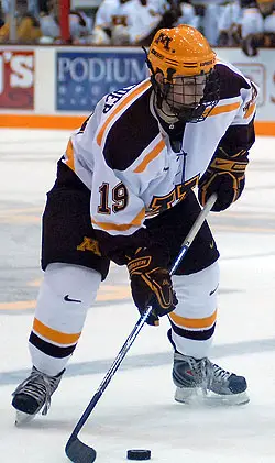 Jordan Schroeder, projected as a potential top-10 pick Friday, watched future Golden Gopher teammate Nick Leddy go first among players with collegiate ties (photo: Jason Waldowski).