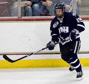 Mike Sislo, part of UNH's stellar sophomore class, is tied for sixth nationally with 14 goals (photo: Melissa Wade).