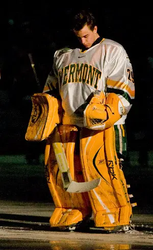 Rob Madore backstopped the Catamounts to an NCAA tourney bid this season (photo: Melissa Wade).