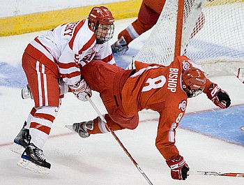 BU's David Warsofsky picks up a minor penalty.
