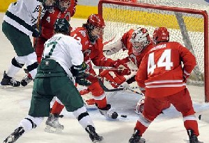 Bemidji State couldn't get much past the Ohio State defense in a 2-1 overtime loss last Saturday (photo: BSU Photo Services).