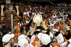 RIT is in the Division I tournament field for the first time after winning the Atlantic Hockey tournament (photo: Nick Serrata).