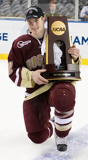 Boston College's Ben Smith had three goals and an assist in the Frozen Four, and was named the most outstanding player (photo: Melissa Wade).