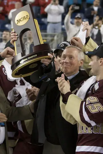 Jerry York's 850th career victory was a memorable one (photo: Jim Rosvold).