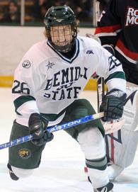 Tyler Lehrke scored in Bemidji State's 6-1 victory over Robert Morris last Saturday (photo: BSU Photo Services).