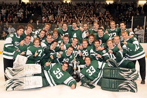 Bemidji State poses with the Peters Cup (photo: BSU Photo Services).