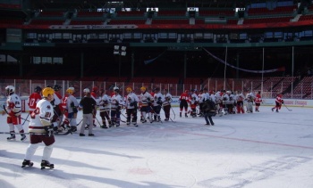 As always, a handshake line followed the game (photo: Brian Sullivan).