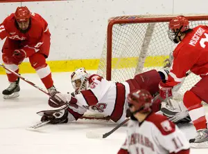 Ryan Carroll has regained the No. 1 goaltending spot for Harvard (photo: Melissa Wade).