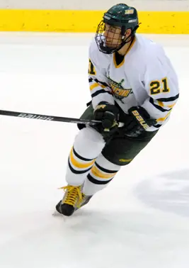 Oswego forward Tyler Leimbrock notched a hat trick against Morrisville in the SUNYAC semis (photo: Angelo Lisuzzo).