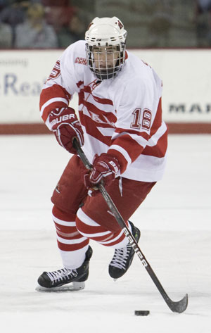 Reilly Smith has eight goals and 20 points, and has played in all 43 games for Miami as a freshman (photo: Miami Athletics).