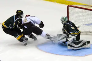 B.J. O'Brien makes one of his record 70 saves (photo: Angelo Lisuzzo).