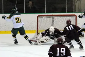 James Cody celebrates after scoring Brockport's second goal (photo: Angelo Lisuzzo).