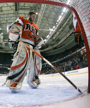 With Jared DeMichiel between the pipes, RIT has allowed just 14 goals in its last 11 games (photo: Melissa Wade).