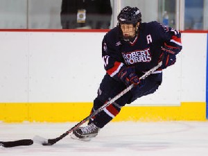 Robert Morris forward Chris Kushneriuk had a goal and three assists last Saturday (photo: Robert Morris Athletics).