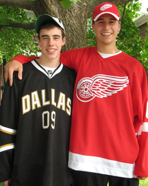 Brendan Smith (right) was a first-round pick by Detroit in 2007; brother Reilly was a third-round pick by Dallas in 2009 (photo courtesy Smith family).