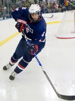 Before his stay with the USA Hockey National Team Development Program, defenseman Jon Merrill was the youngest player to commit to an NCAA team (photo: Melissa Wade).