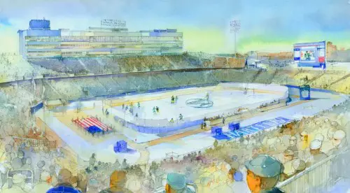 An artist's rendering of Rentschler Field with an ice surface (photo: Whalers Sports & Entertainment).