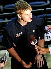 WCHA preseason Rookie of the Year Kyle Turris of Wisconsin meets the media at the NHL's Top Prospects luncheon this summer (photo: Dave Sandford / Getty Images).