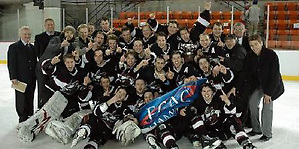 Manhattanville celebrates the 2010 ECAC West championship.