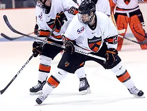 Photo By: Shelley M. Szwast Mike Kramer (Princeton - 21) scored at 4:29 of the second period to bring the Tigers even with the Colgate Raiders 2-2. (Shelley M. Szwast)