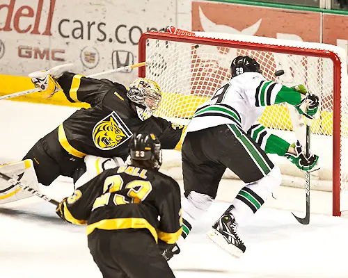 25 Nov 11:  BrockÂ NelsonÂ (North Dakota-29) Scores the game winner in the third period.The University of North Dakota Fighting Sioux host the Colorado College Tigers in a WCHA matchup at Ralph Engelstad Arena in Grand Forks, ND. Subway Holiday Classic. Final Score:North Dakota 7- Colorado College 6. (Brad Olson)