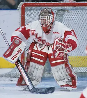 Wisconsin goaltender Kirk Daubenspeck. (Wisconsin Athletics)