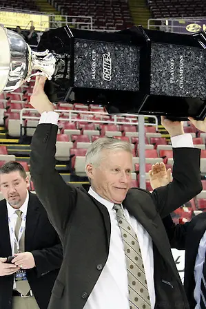 17 Mar 12: Andy Murray (WMU Head Coach)  Western Michigan University wins the Mason Cup in the CCHA Championship against Michigan at Joe Louis Arena in Detroit, MI. (Â©Rachel Lewis)