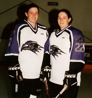 Allison and Allisa Coomey were seniors on the Niagara team that played in the 2002 Frozen Four. (Submitted photo)